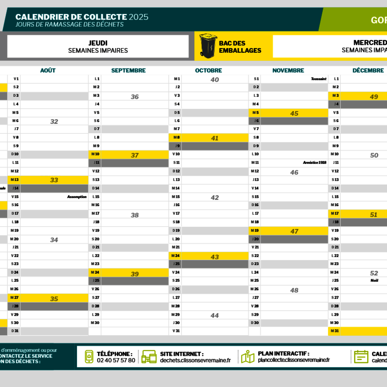 Calendrier 2025